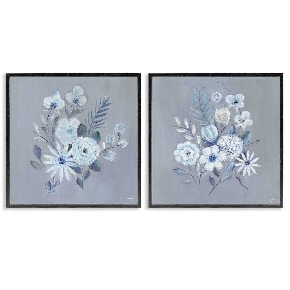 Stupell Delicate Flower Bunches Framed Giclee Art Design By Marilyn Dunlap (Set of 2)