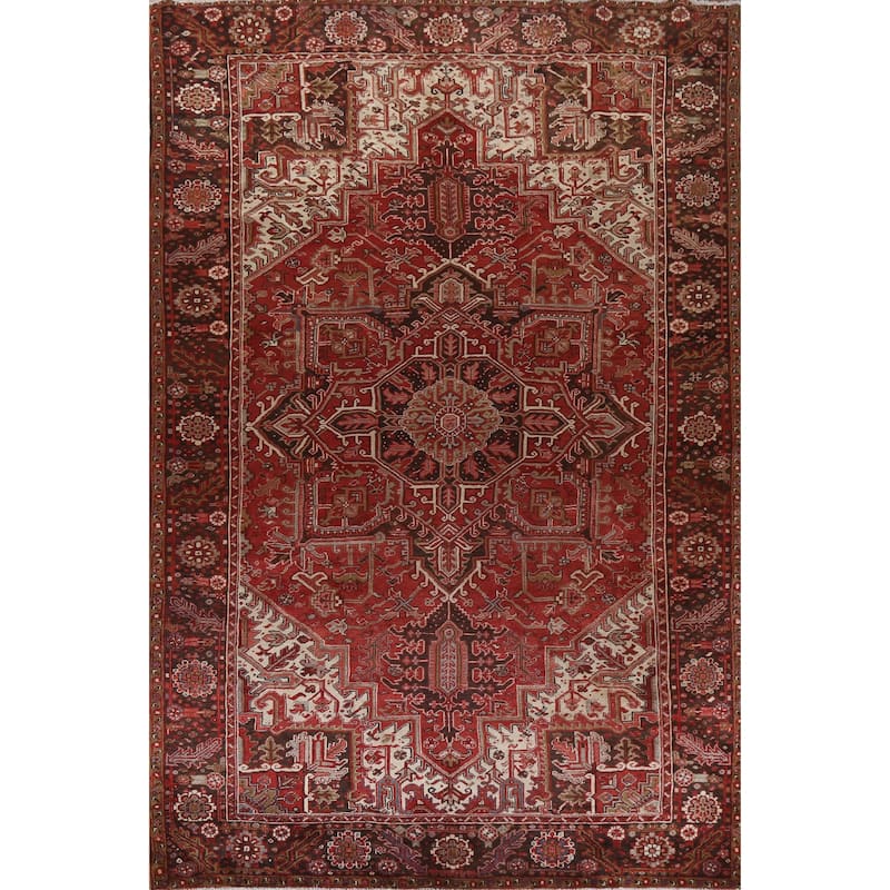 Vegetable Dye Heriz Persian Living Room Area Rug Wool Hand-knotted - 9'6" x 12'10"