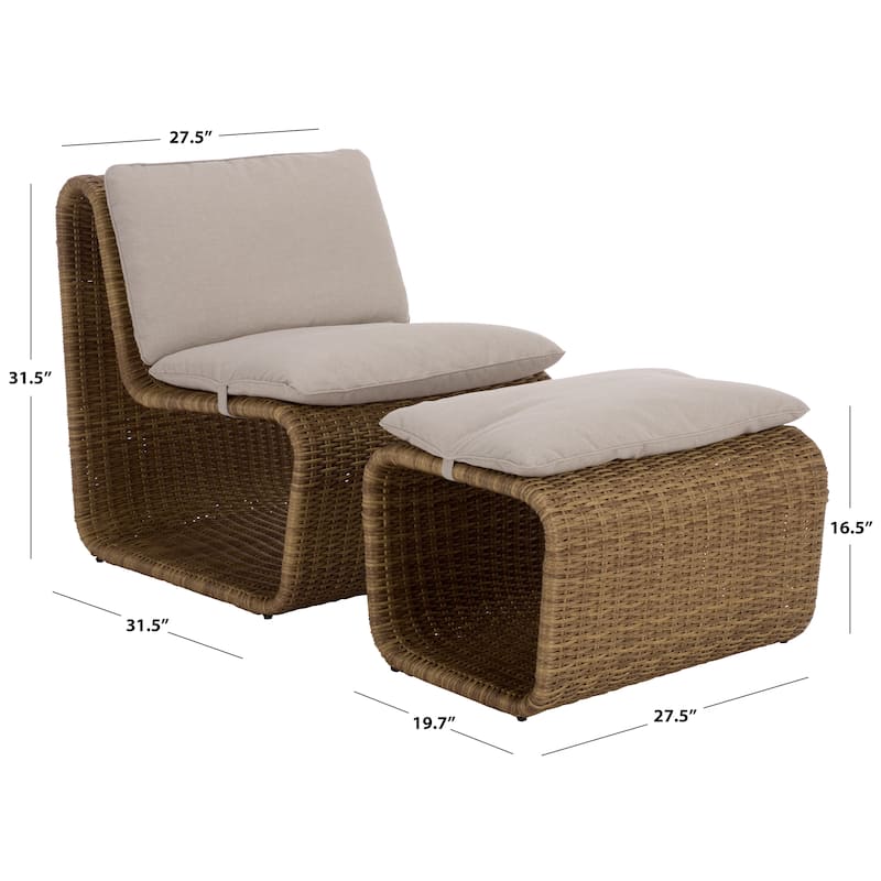 SAFAVIEH Outdoor Living Drew Lounge Set - 28"W x 32"D x 32"H