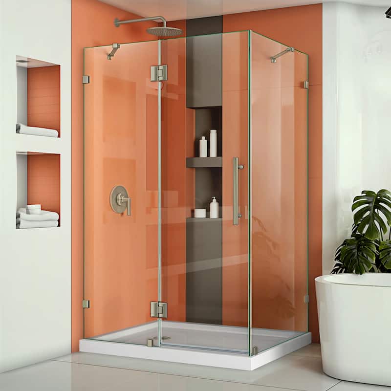 DreamLine Quatra Lux 34 1/4 in. D x 46 3/8 in. W x 72 in. H Hinged Shower Enclosure with Support Arms - 34.25" x 46.38"