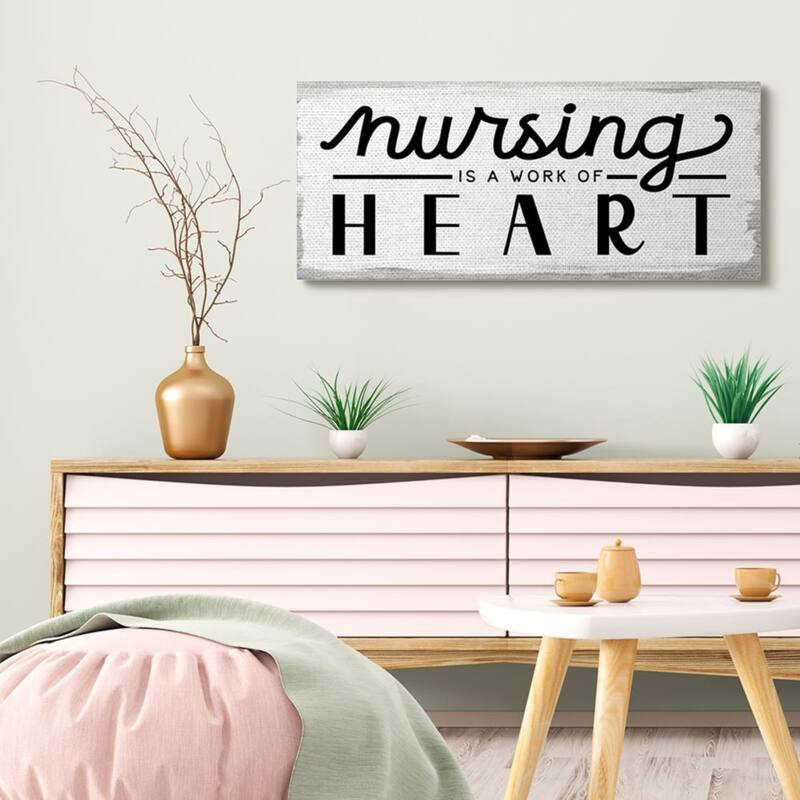 Stupell Nursing is Work of Heart Charming Appreciation Sign Canvas Wall Art
