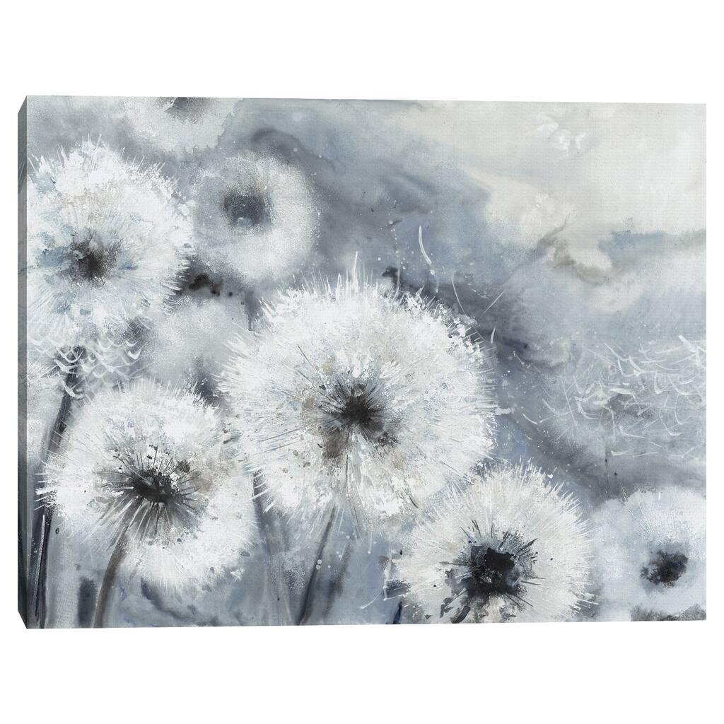 Watercolor Wishes Grey by Frank Parson Canvas Art Print