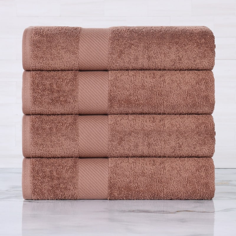 Superior Luxury Solid Highly Absorbent Egyptian Cotton Bath Towel - (Set of 4)