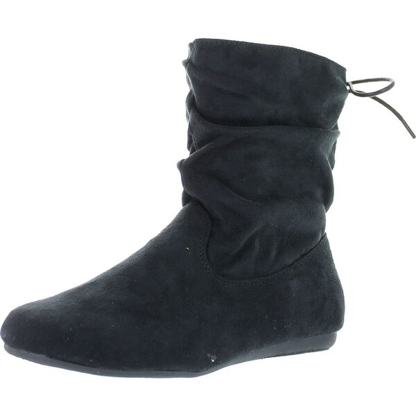 slouch boots flat heel