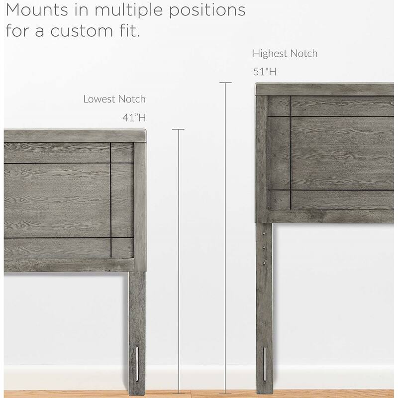 Viola Country Style Queen Size Grey Wooden Headboard