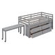 preview thumbnail 23 of 37, Twin Size Solid Wood Loft Bed with Retractable Writing Desk and 4 Drawers, Lateral Portable Desk and Shelves