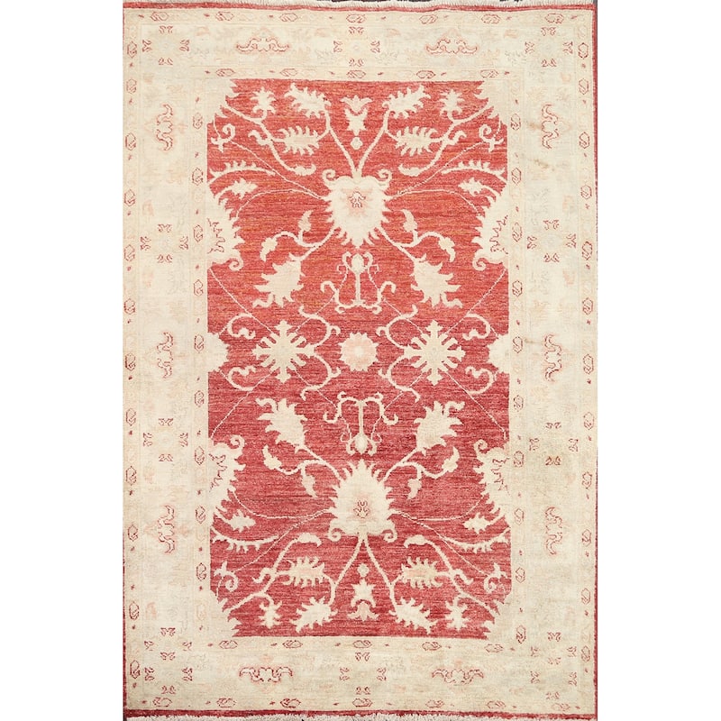 Vegetable Dye Floral Chobi Peshawar Oriental Wool Area Rug Handmade - 3'5" x 5'1"