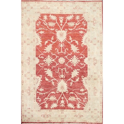 Vegetable Dye Floral Chobi Peshawar Oriental Wool Area Rug Handmade - 3'5" x 5'1"
