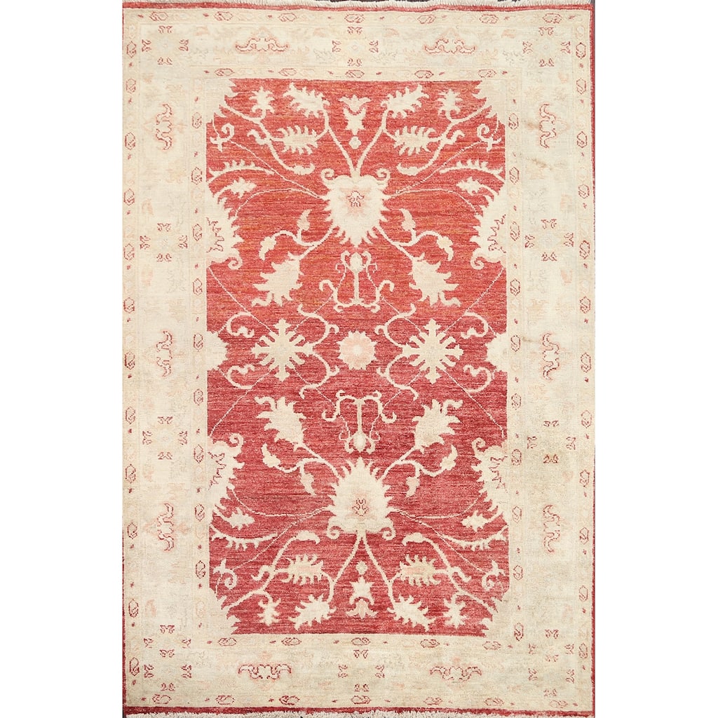 Vegetable Dye Floral Chobi Peshawar Oriental Wool Area Rug Handmade - 3'5" x 5'1"