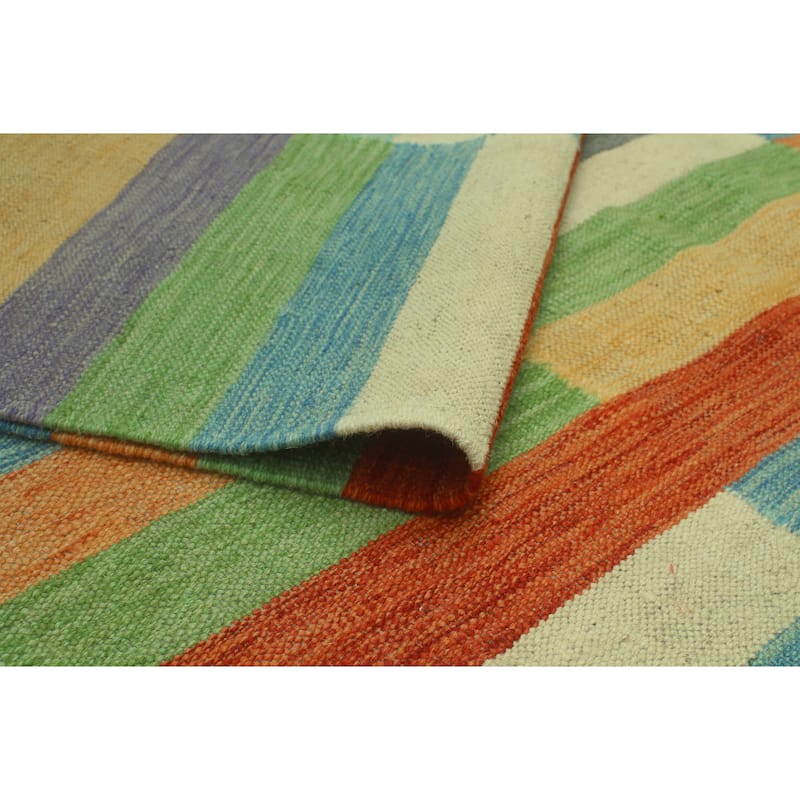 Hand-Woven Winchester Kilim Knightsbridge Rust/Ivory Rug - 4'1" x 5'11"