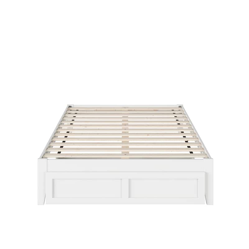 Full Bed with Foot Drawer & USB Charger - Grey Finish, Slat Kit Included