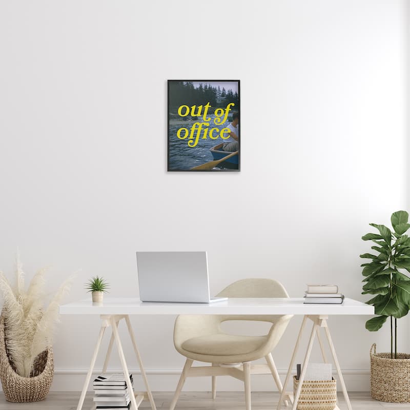 Stupell Out of Office Lake View Framed Giclee Art Design By Victoria Barnes