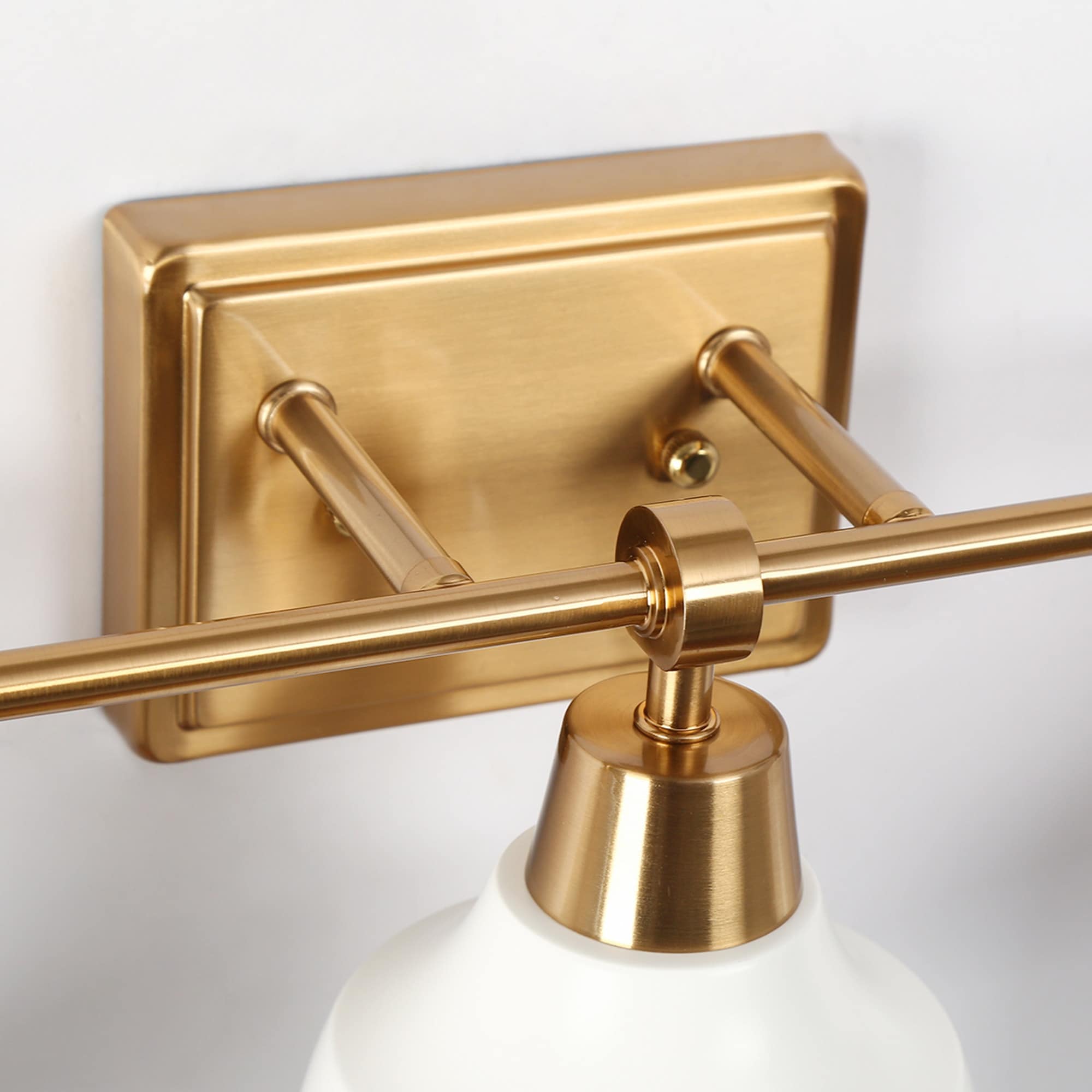 Modern 3-Light Bathroom Vanity Lights Metal Gold White Wall