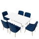 preview thumbnail 66 of 65, 7-Piece Clihome High-gloss Extendable Table Velvet Chair Dining Set