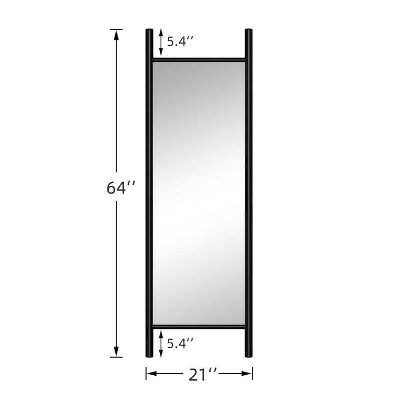 Ladder-Style Arched Solid Wood Framed Full Length Leaning Mirror