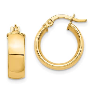 Curata 14k Yellow Gold 18x5mm High Polished Hoop Earrings