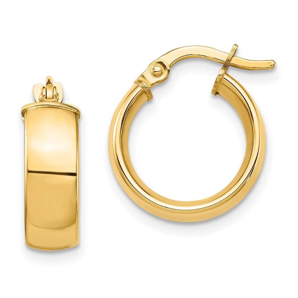 Curata 14k Yellow Gold 18x5mm High Polished Hoop Earrings