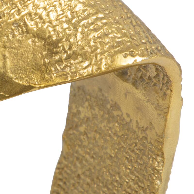 Sagebrook Home Metal Twisted Hammered Ring, Gold, Oval, Textured, Serenity Novelty Figurines