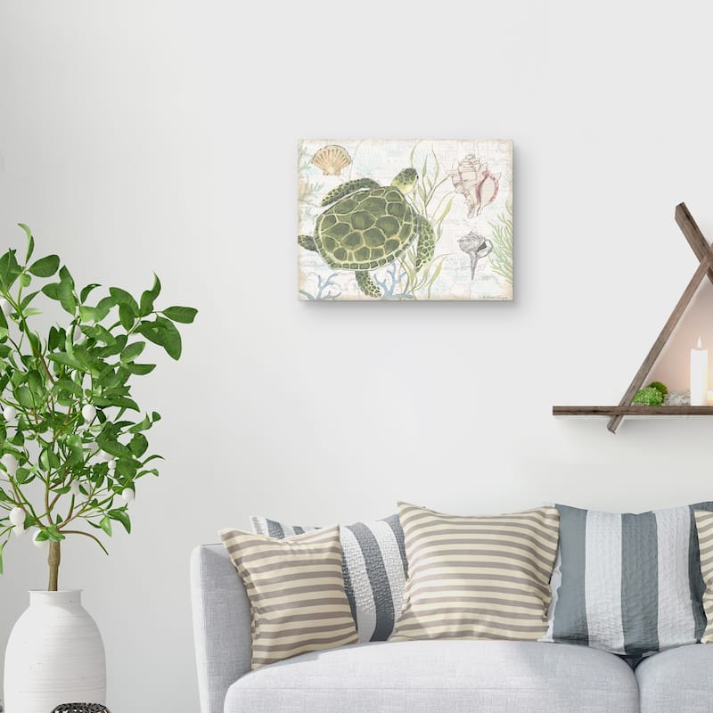 Shoreline Turtle by Susan Winget Canvas Art Print