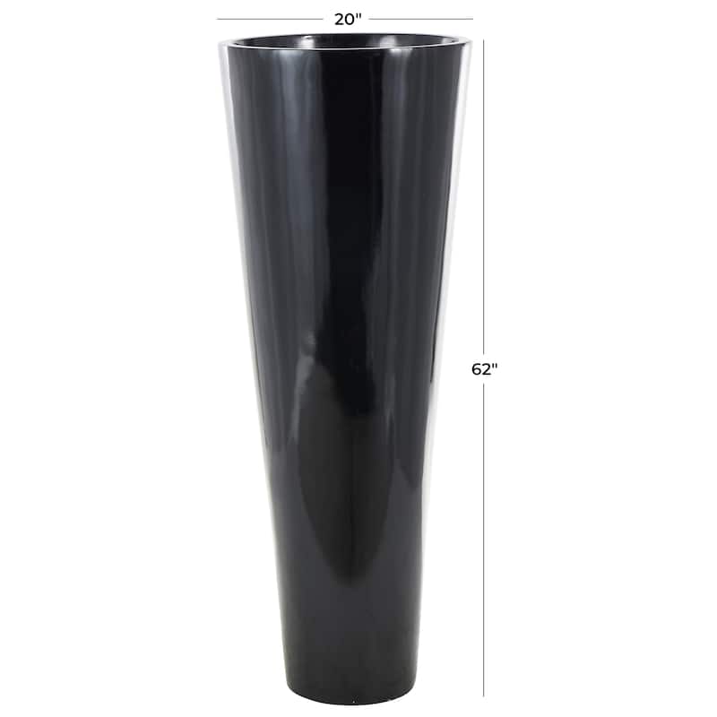 Fiberglass Minimalistic Floor Decorative Vase - Black - Roche River Decor