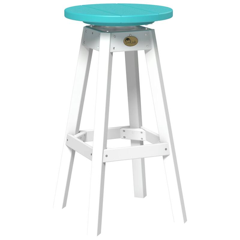 Poly Lumber Bar Stool - Aruba Blue & White