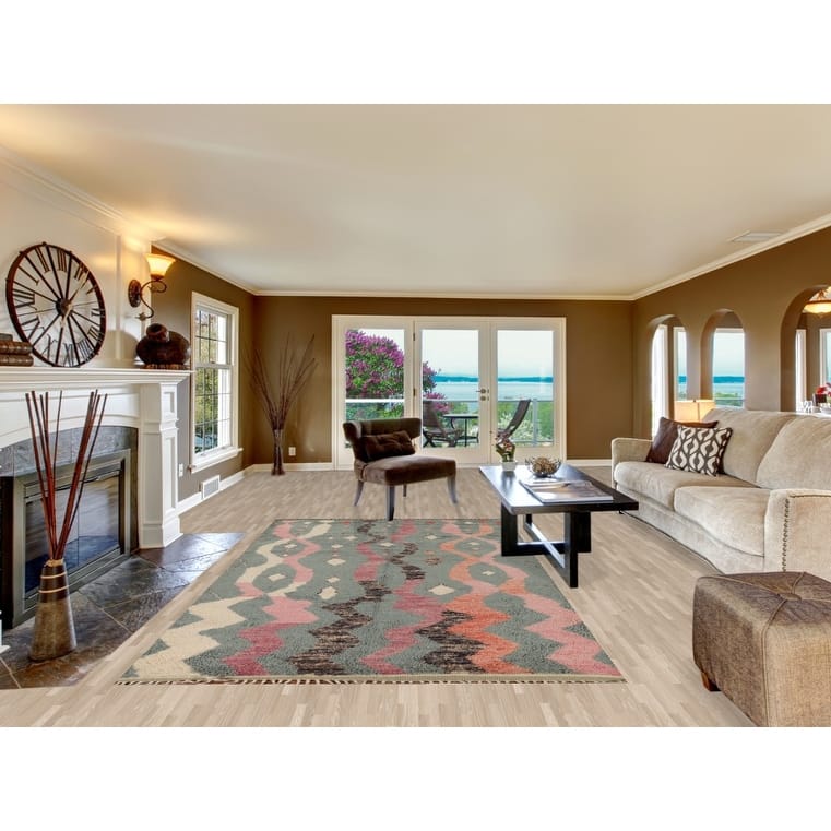 Moroccan Oriental Area Rug Hand-Knotted Wool Carpet - 6'1" x 10'11"