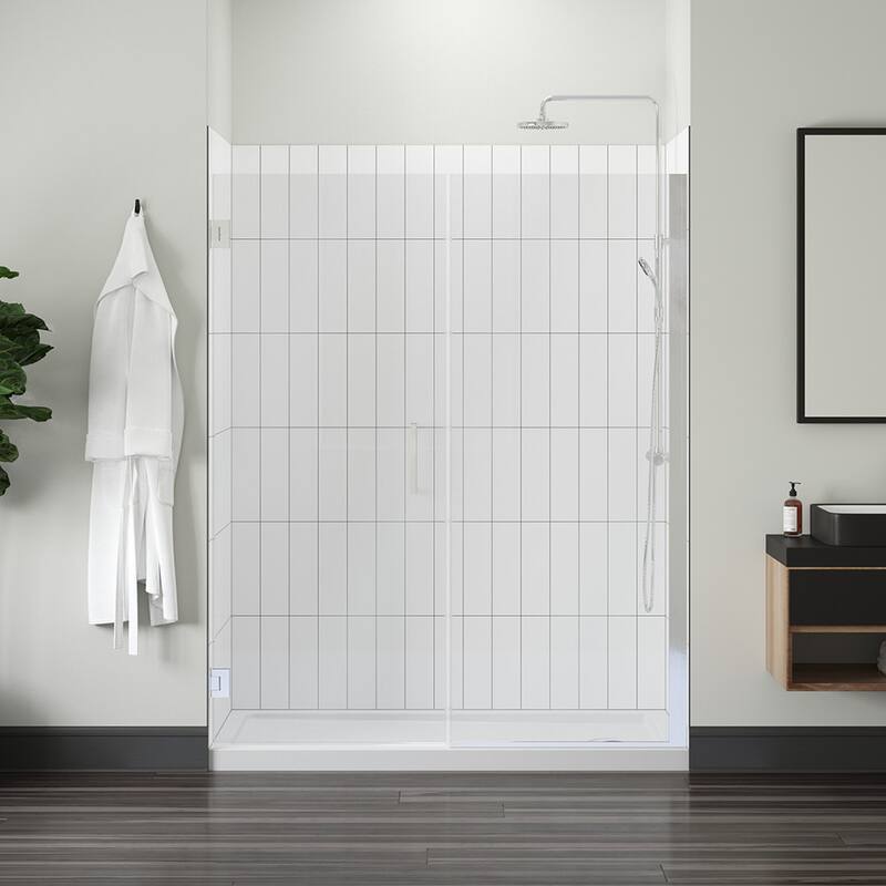 Miseno MSD4874-CLH Violeta 74" High x 48" Wide Hinged Frameless Shower