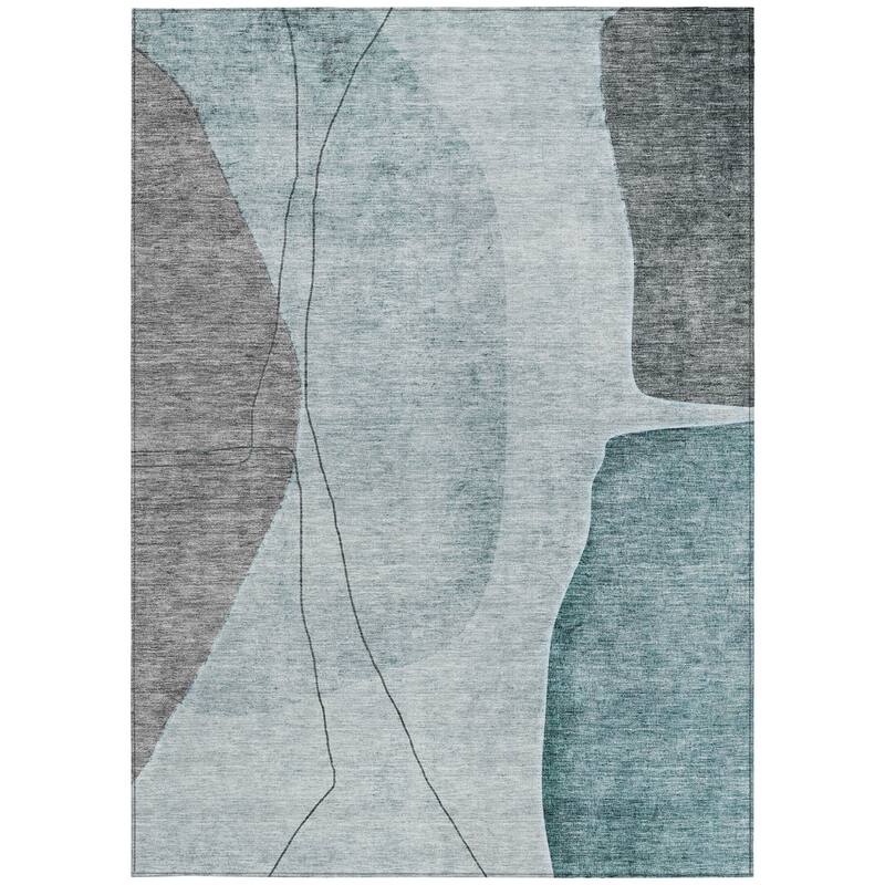 HomeRoots Abstract Transitional Rectangle Outdoor Rug