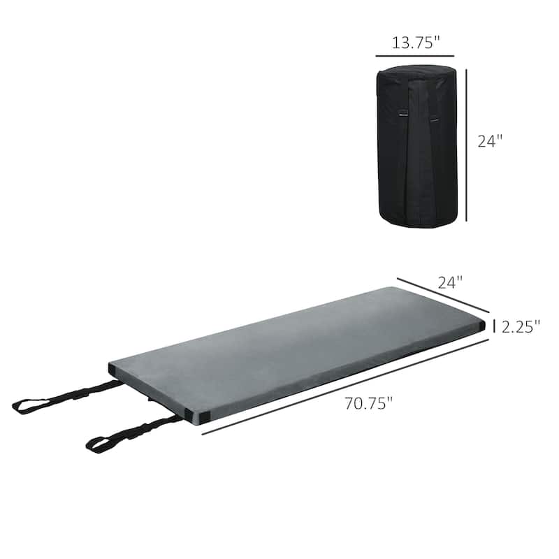 Outsunny Sleeping Mat, Camping Mattress Pad with DualFoam Memory Foam