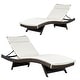 preview thumbnail 9 of 75, Salem Outdoor Chaise Lounge Cushion (Set of 2) by Christopher Knight Home - 79.25"L x 27.50"W x 1.50"H