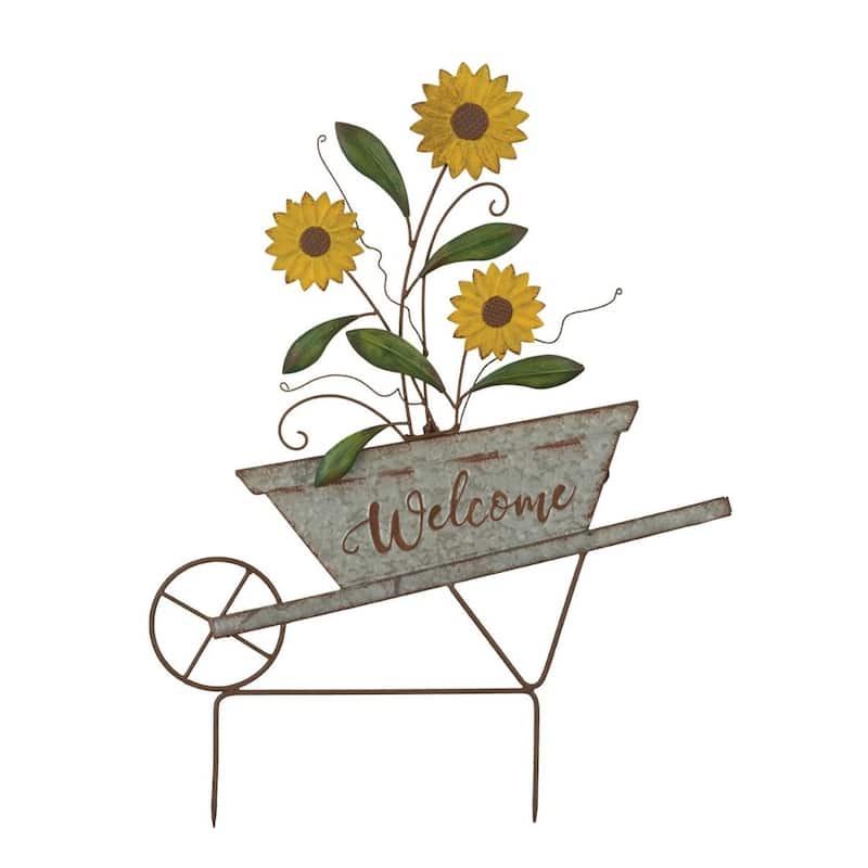 Sunflower Garden Stake - Welcome