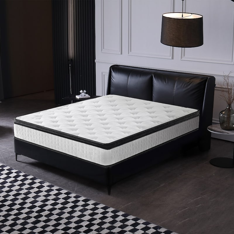 Homy Casa 12 Inch Queen Hybrid Mattress, Pocket Spring & Memory Foam - Queen