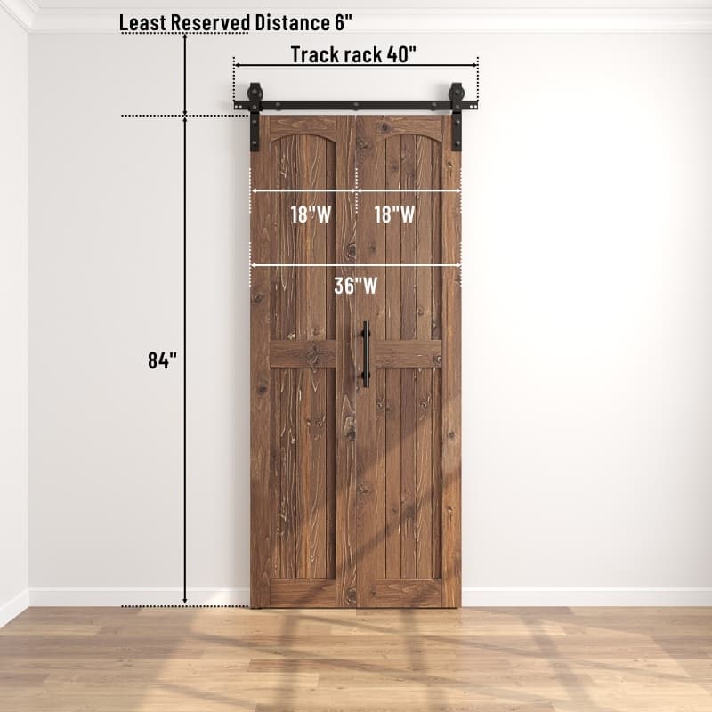 Coast Sequoia Arch Top 30in./36in./48in./60in./72in./96in. x 84in. Knotty Pine Wood Unfinished Bi-Fold Door With Hardware Kit