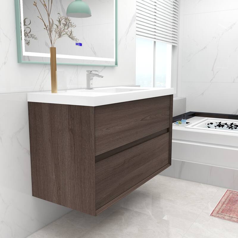 Selina 42" Wall Mounted Vanity with Single Sink - 42