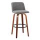 Option Grey Noise Fabric/Round Black Footrest