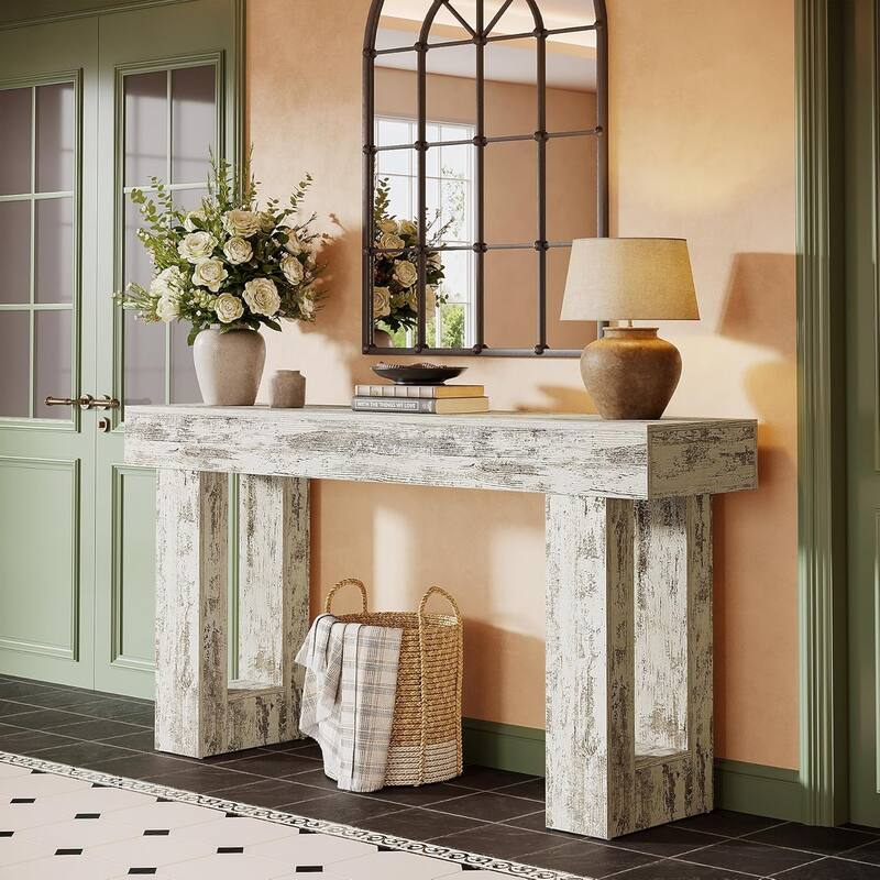 63" Wooden Console Table, Rectangular Sofa Table for Behind Couch, Entryway, HallwayLiving Room
