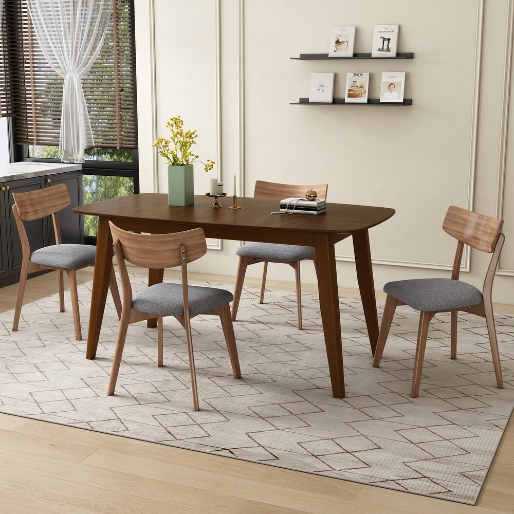 Chazz Mid-Century Modern Upholstered Rubberwood Dining Chairs (Set of 2/4) by Christopher Knight Home