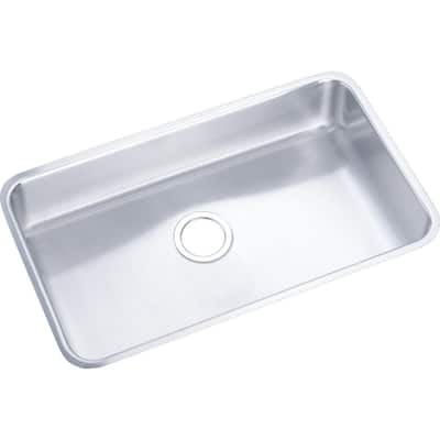 Elkay Lustertone 30-1/2" Undermount Single Basin Stainless Steel - Stainless Steel