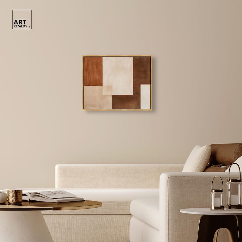 Cream and Brown Panels IV Canvas by Art Remedy