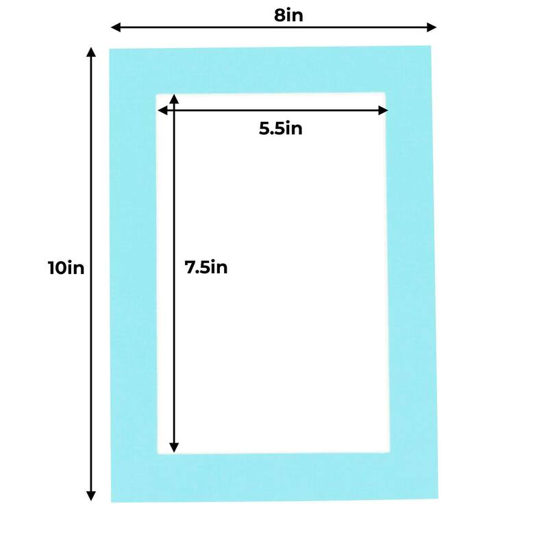 8x10 Mat for 6x8 Photo Aquamarine Blue Matboard for Frames Measuring