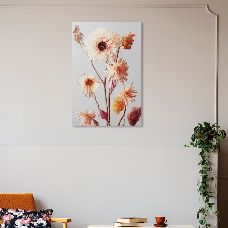 Wynwood Studio Canvas Floral and Botanical Florals for Winter IV Gray and Light Gray Farmhouse Wall Art Canvas Print - 20 x 30