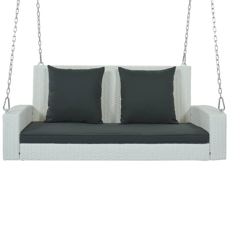 Wicker 2-Person Porch Swing with Chains