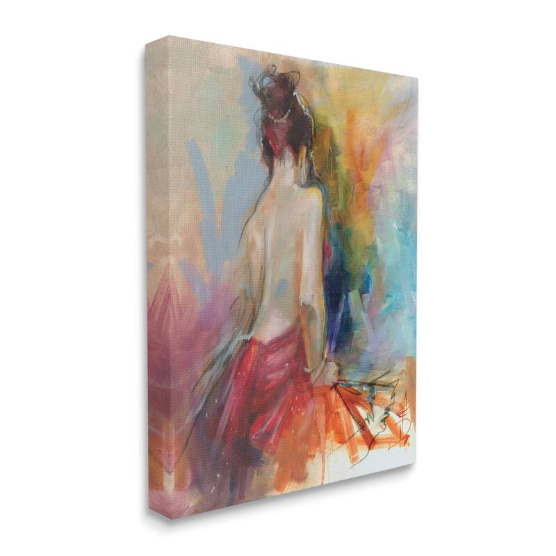Stupell Contemporary Female Pose Energetic Brush Strokes Canvas Wall Art - Multi-Color - 36 x 48