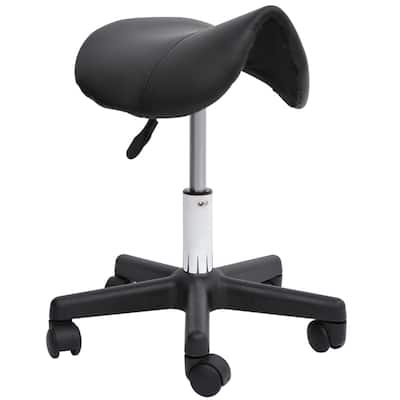 Adjustable Rolling Stool with Faux Leather Seat and Smooth Casters for Salon Spa Tattoo and Office Use