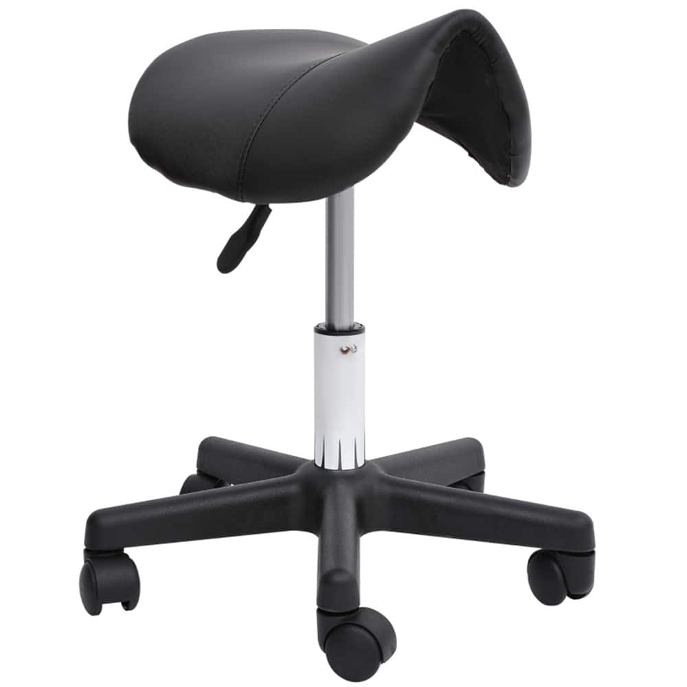 Adjustable Rolling Stool with Faux Leather Seat and Smooth Casters for Salon Spa Tattoo and Office Use