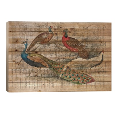 Oliver Goldsmith Birds Print On Wood by FisherCraft - Multi-Color