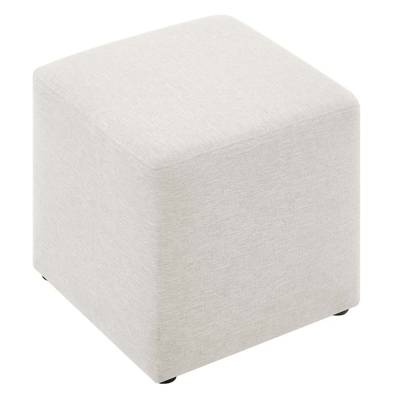 Callum 17"/28" Square Woven Heathered Fabric Upholstered Ottoman