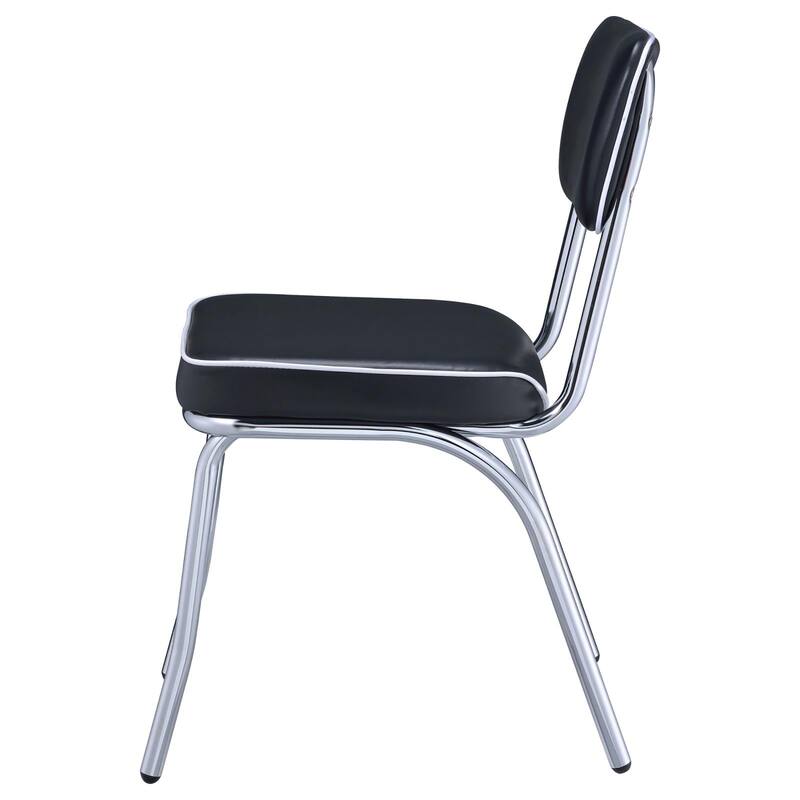 Upholstered Side Chairs，Dining Chair with Chrome Legs (Set of 2)