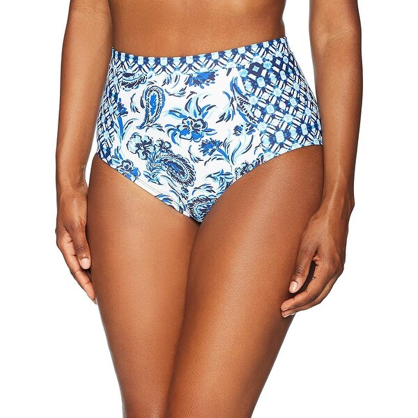 Coastal Blue Women's Swimwear High Waist Bikini Bottom, New Navy Floral, L (1... - 12. Opens flyout.