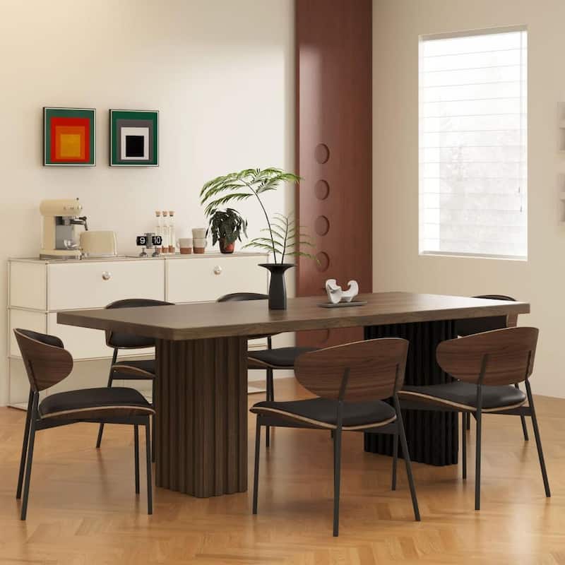 70.8" Modern Extra-Long Wooden Dining Table for 6-8 People, Rectangular Farmhouse Kitchen Table - 70.8" Wx35.4"Dx29.5"H